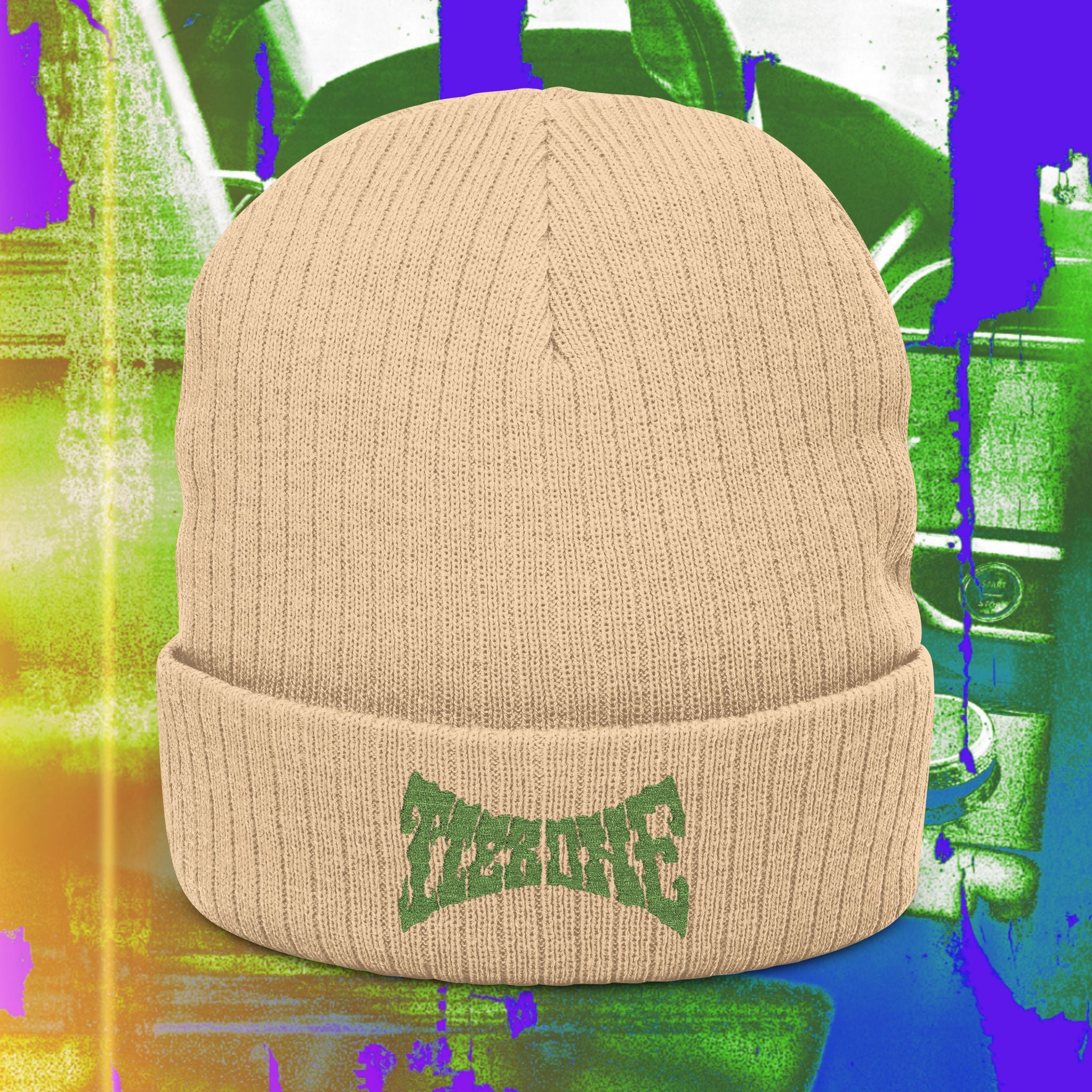 Tier One OG Green Embroidered Logo - Cuffed Beanie